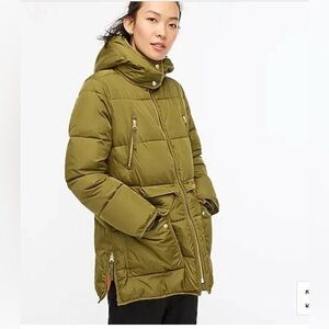 JCrew Sz LP Chateau Puffer Jacket with PrimaLoft